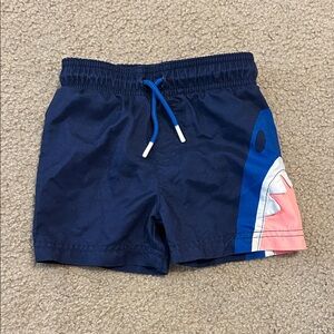 Cat & Jack Navy Shark Print Swim Trunks